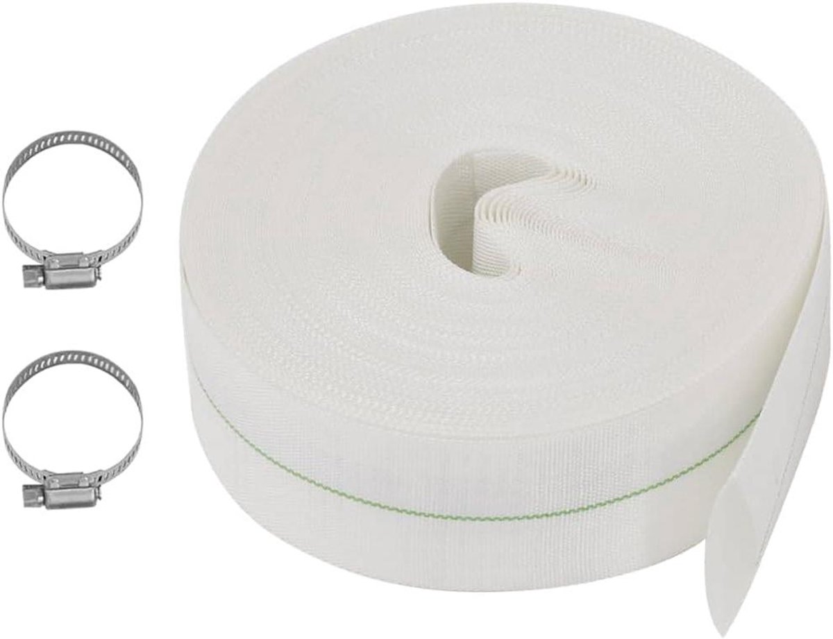 Platte slang - Tuinslang Waterslang - Water transporteren - Versterkt met polyester - 50 meter 2 inch - Wit