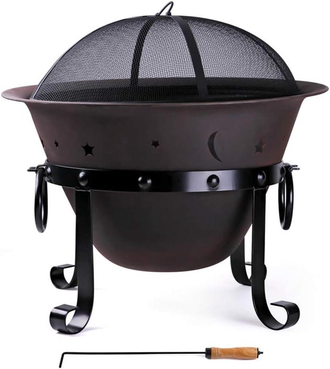 Gietijzeren Vuurkorf - Buitenhaard Hout - Gezellige Avonden - Heavy Duty Constructie - 29 inch Diameter - Zwart