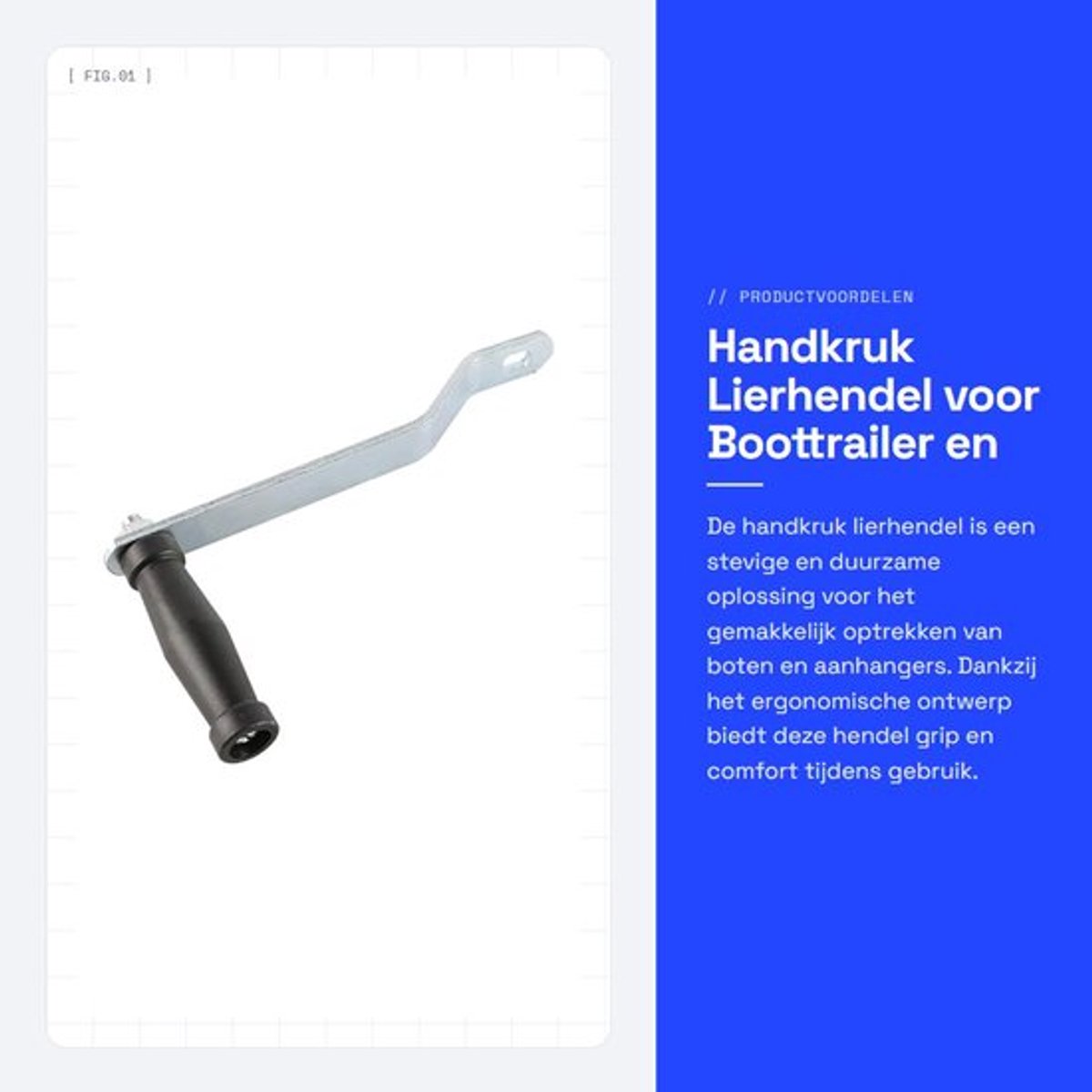Handkruk Lierhendel voor Boottrailer en Aanhangwagen