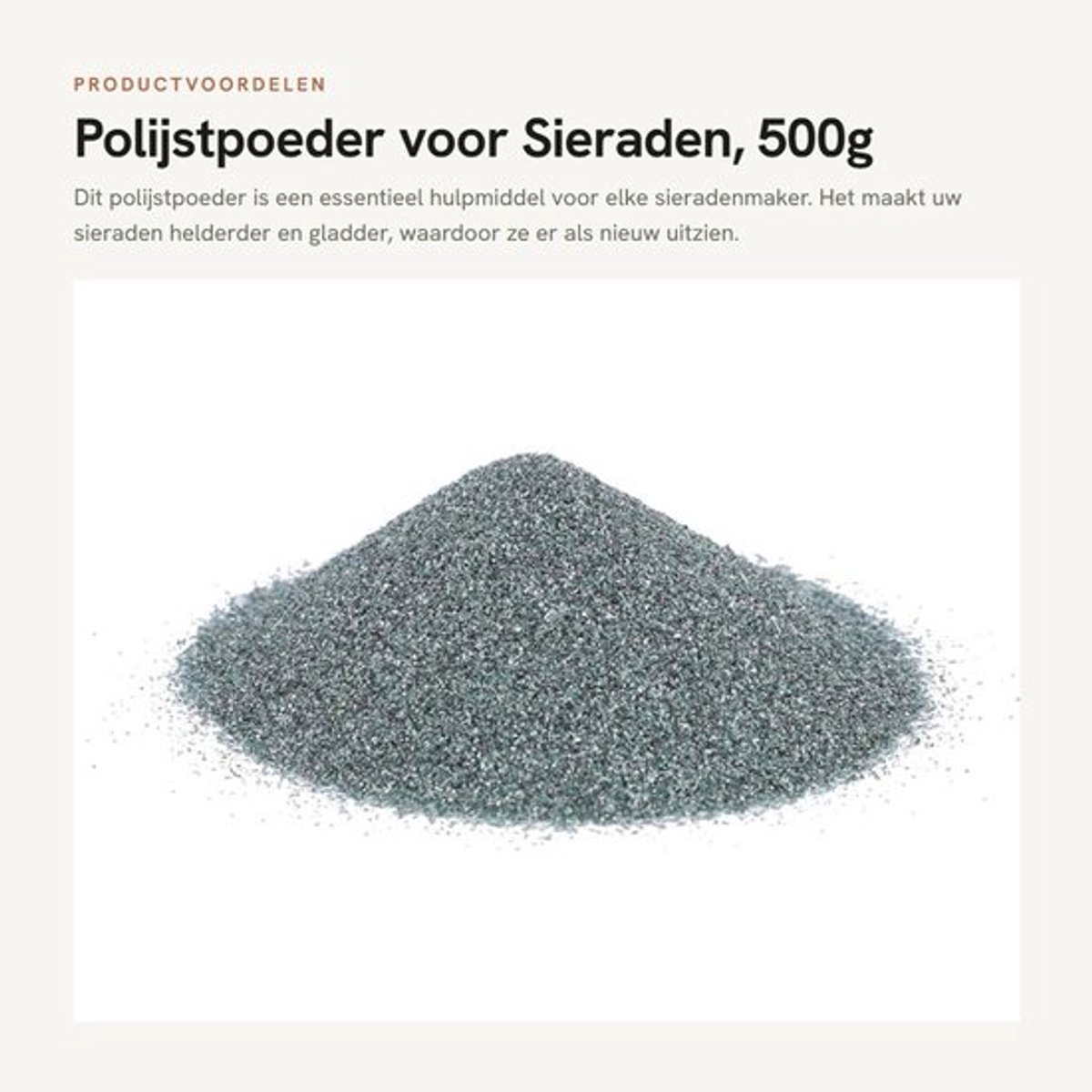 Polijstpoeder 500g - Sieraden Polijsten - Emery Poeder - Professionele Juwelier - 80 Mesh - Eenvoudig en Effectief - Sieradenpoeder