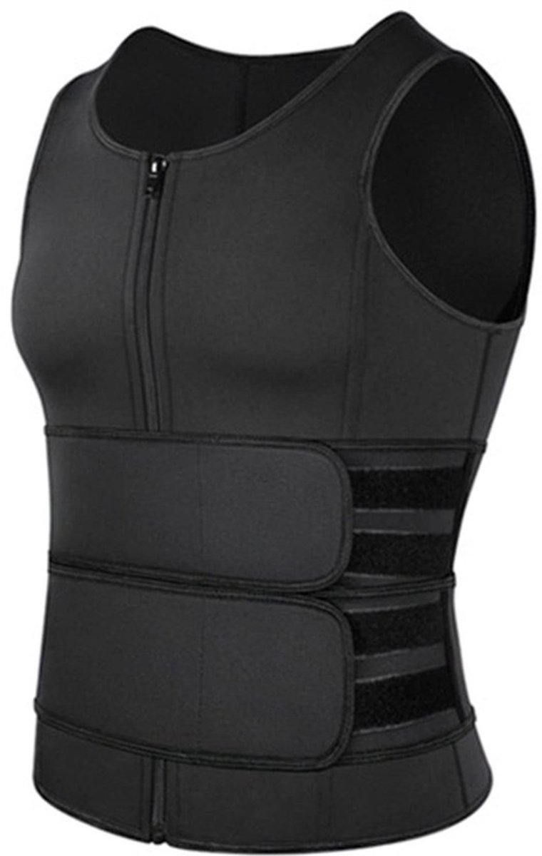 Saunavest Lichaamsvormend - Ademend Gymfitnessvest - Draagbaar Ontwerp - Dubbele Riem - Herenvest XXL - Fitnessvest
