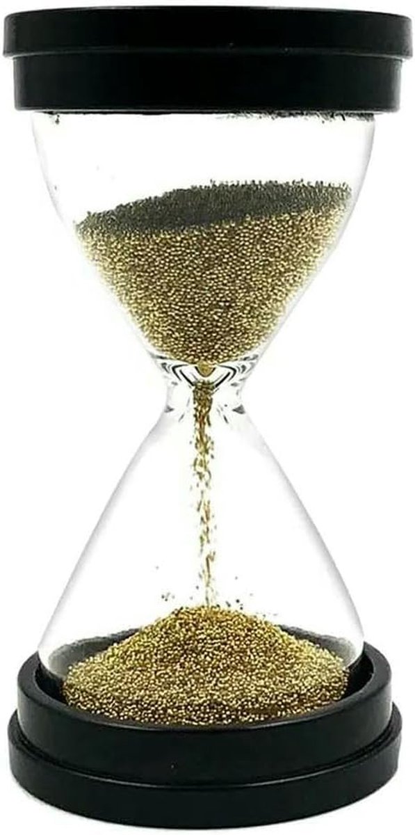 Zandloper Tijdteller - Zandklok Eiertimer - Koken Spelletjes - Transparant Glas - 8.5 cm - Goud
