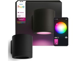 Philips Hue Muscari muurspot - tuinlamp - aanpasbaar wit en gekleurd licht -- rechthoek - IP44:…