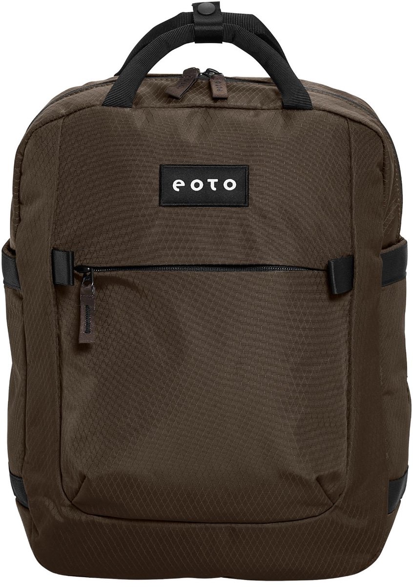 eoto schoolrugzak rugzak met laptopvak Small16 Backpack 16L Mocca Brown bruine