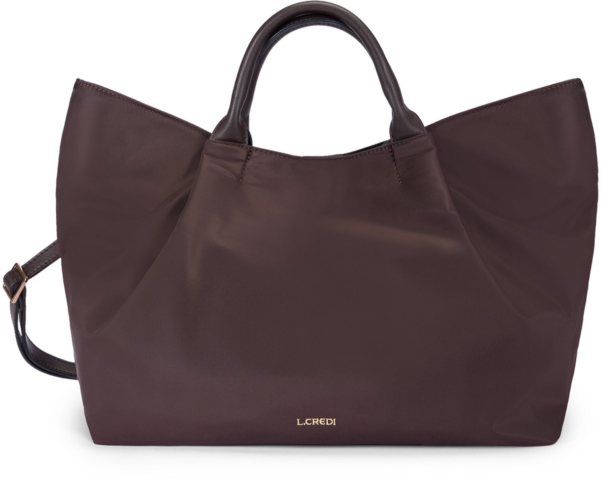 L.CREDI handtas schoudertas Shaindel Handbag Chocolate donkerbruin