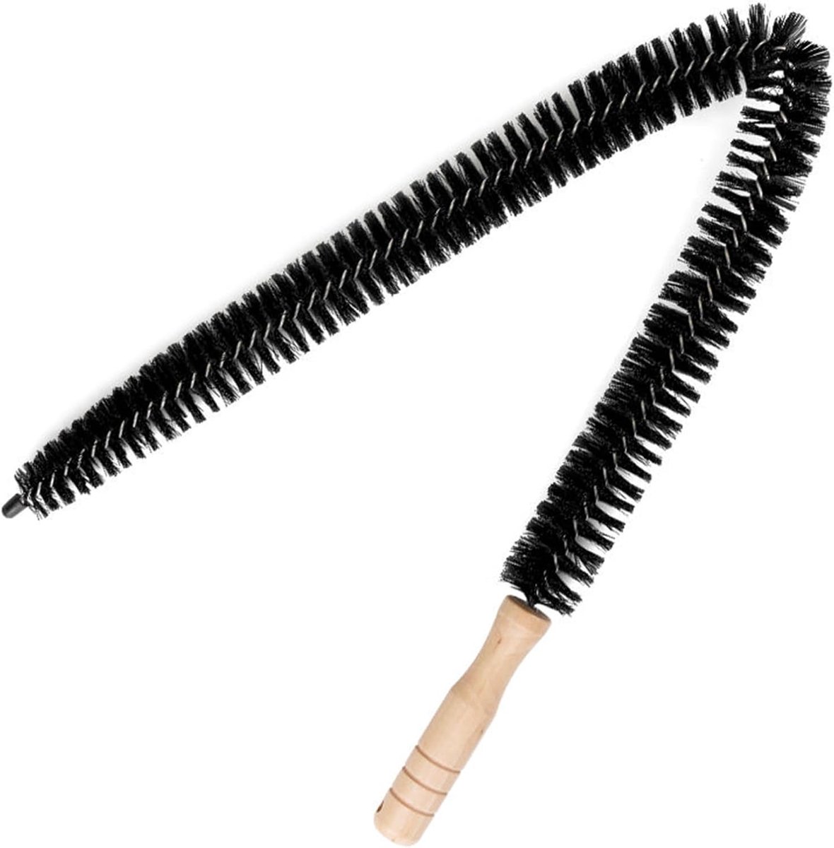 Radiatorborstel - Zwart - 70 cm - Flexibele Nylon Borstel met Houten Handgreep - Voor Huishoudelijk Gebruik