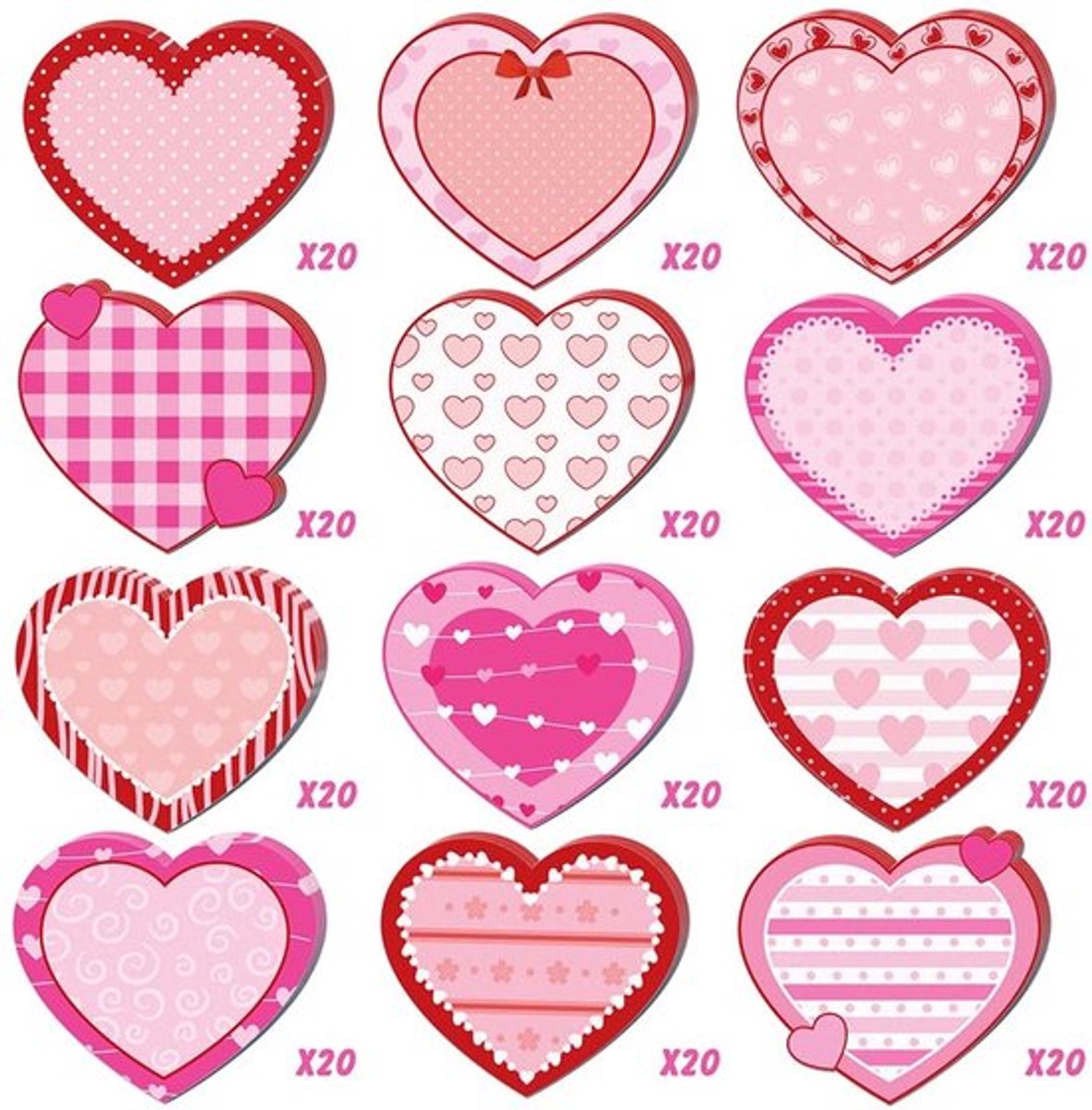 Plaknotities 240 Stuks - Hartige Zelfklevende Tabs - Kantoor/Schoolbenodigdheden - Memonotities - 12 Verpakkingen - 80gsm Papier - Memo Pads