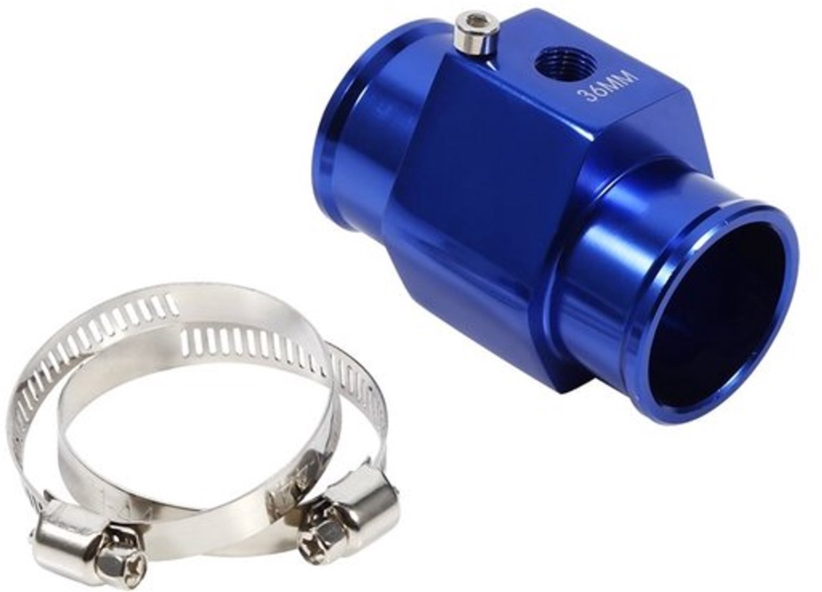 Water Temperatuur Sensor Adapter - Temperatuurmeting - Blauw - Radiator Slang Adapter - Geschikt voor 36 mm ID slang - Hoogwaardige kwali...