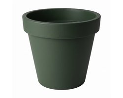 Cheqo® Bloempot Rond - Plantenpot - Plantenbak - Grote Bloempot voor Buiten en Binnen - Kunststof Bloempot - Groene Bloempot Donkergroen - Plantenpot voor Tuin - Bloempot voor Balkon en Terras - Bloembak - Plantenpot Kamerplant - Bloempot XL