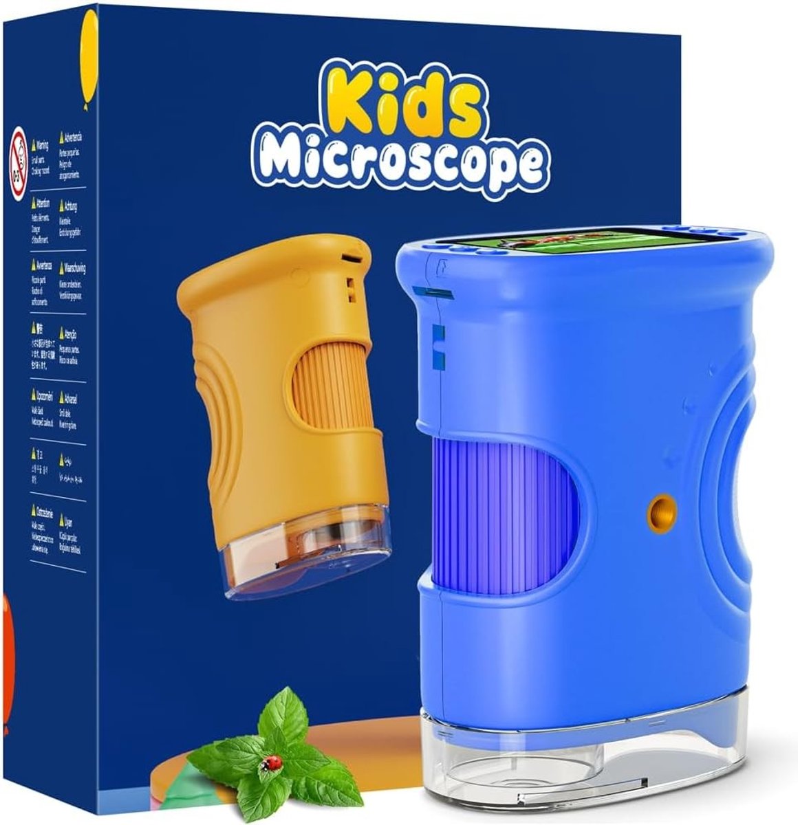 Handmicroscoop - Blauw - 2 inch scherm - Oplaadbare USB digitale microscoop voor kinderen