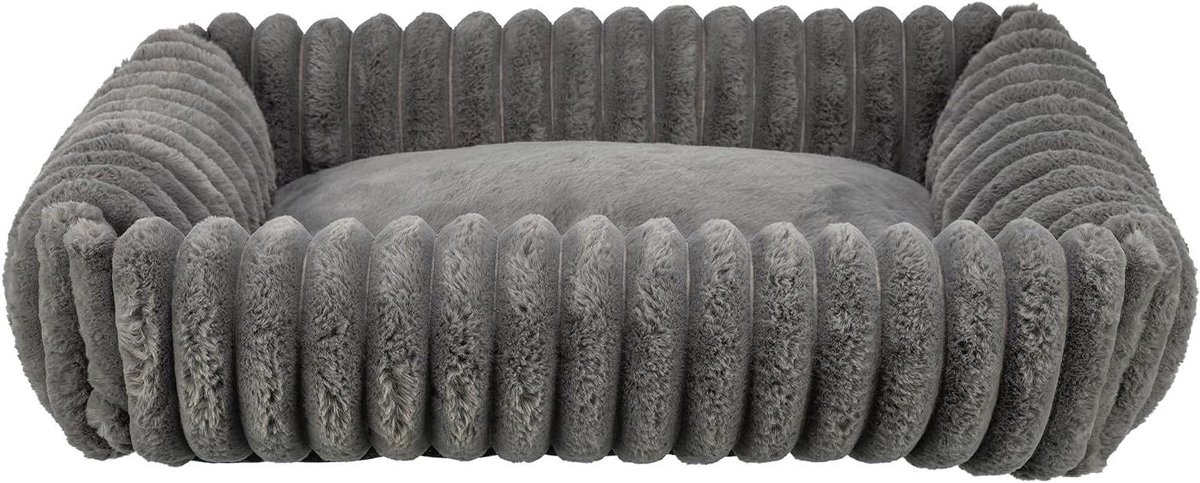 Hondenmand Hoekig - Honden kussen - Comfortabel Rusten - Brede Cord-look - 100x70 cm - Grijs