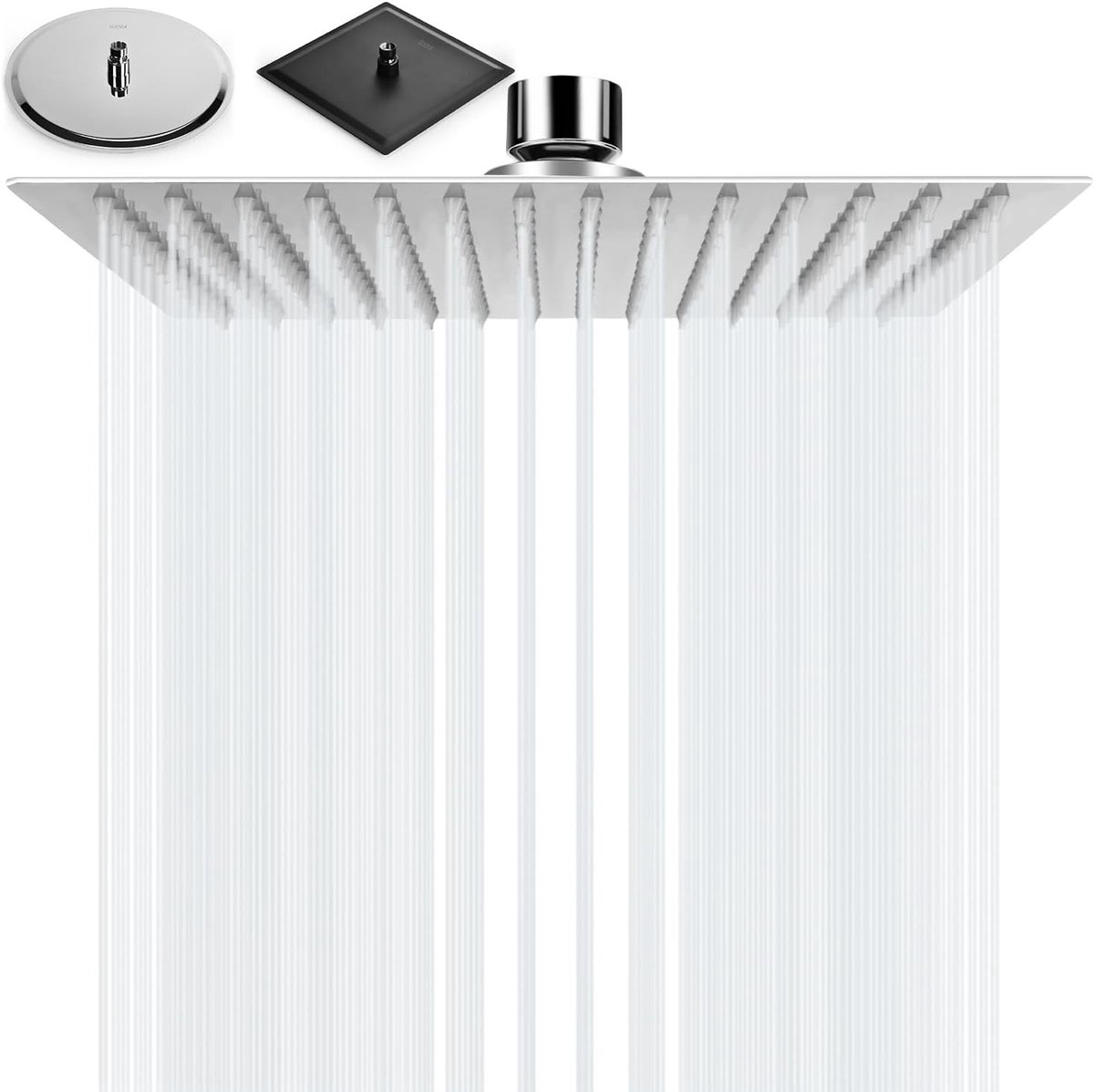 Regendouche deluxe - Zilver - 20 x 20 cm - Roestvrijstalen Vierkante Douchekop - Voor Badkamer