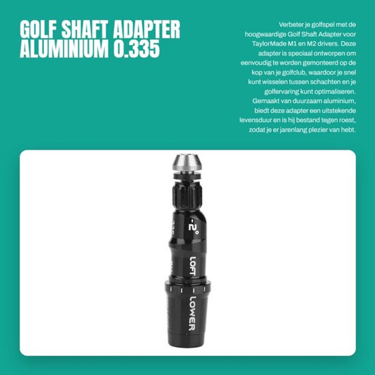 Golf Shaft Adapter - Aluminium 0.335 - Geschikt voor verschillende golfclubs - Verstelbare schacht - Golfaccessoires - Verbeterde prestat...