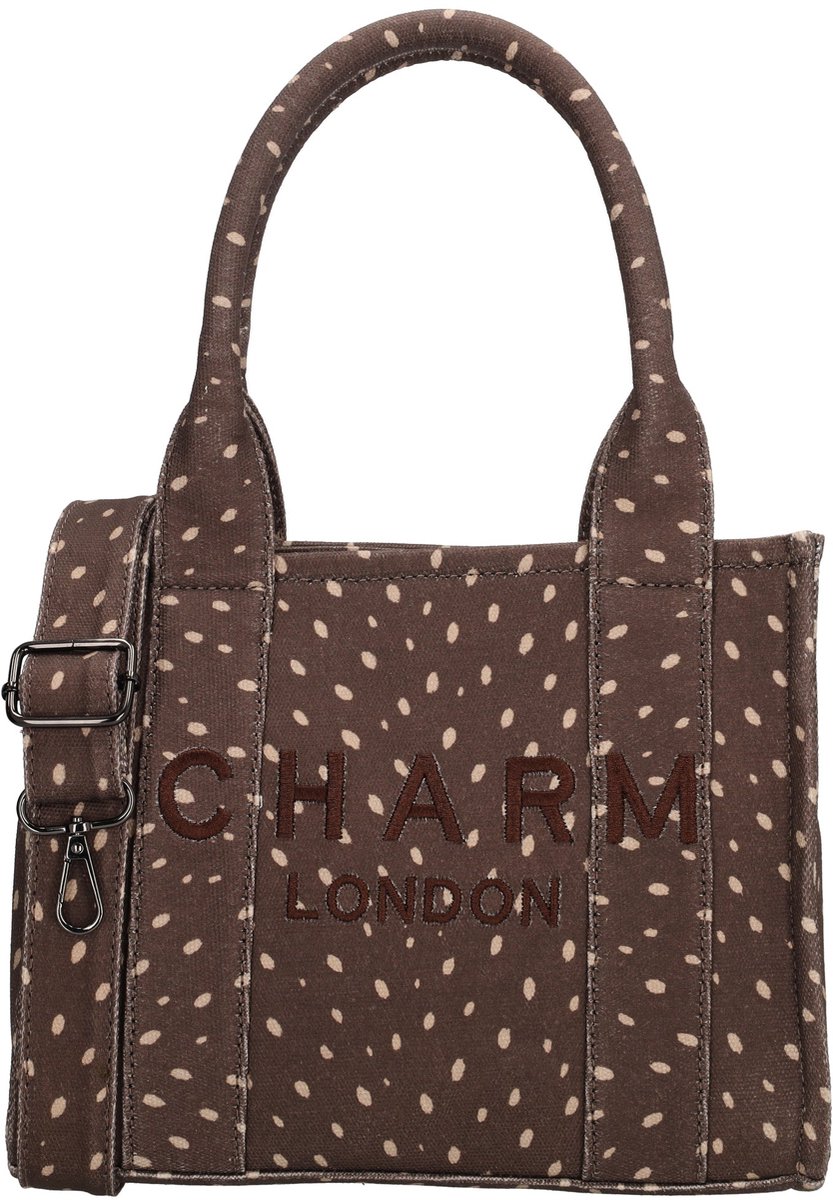 Charm London Bond Avenue Handtas - Nylon Handtas - Print - Schoudertas - Ritssluiting - Verstelbare Schouderband - Luipaard