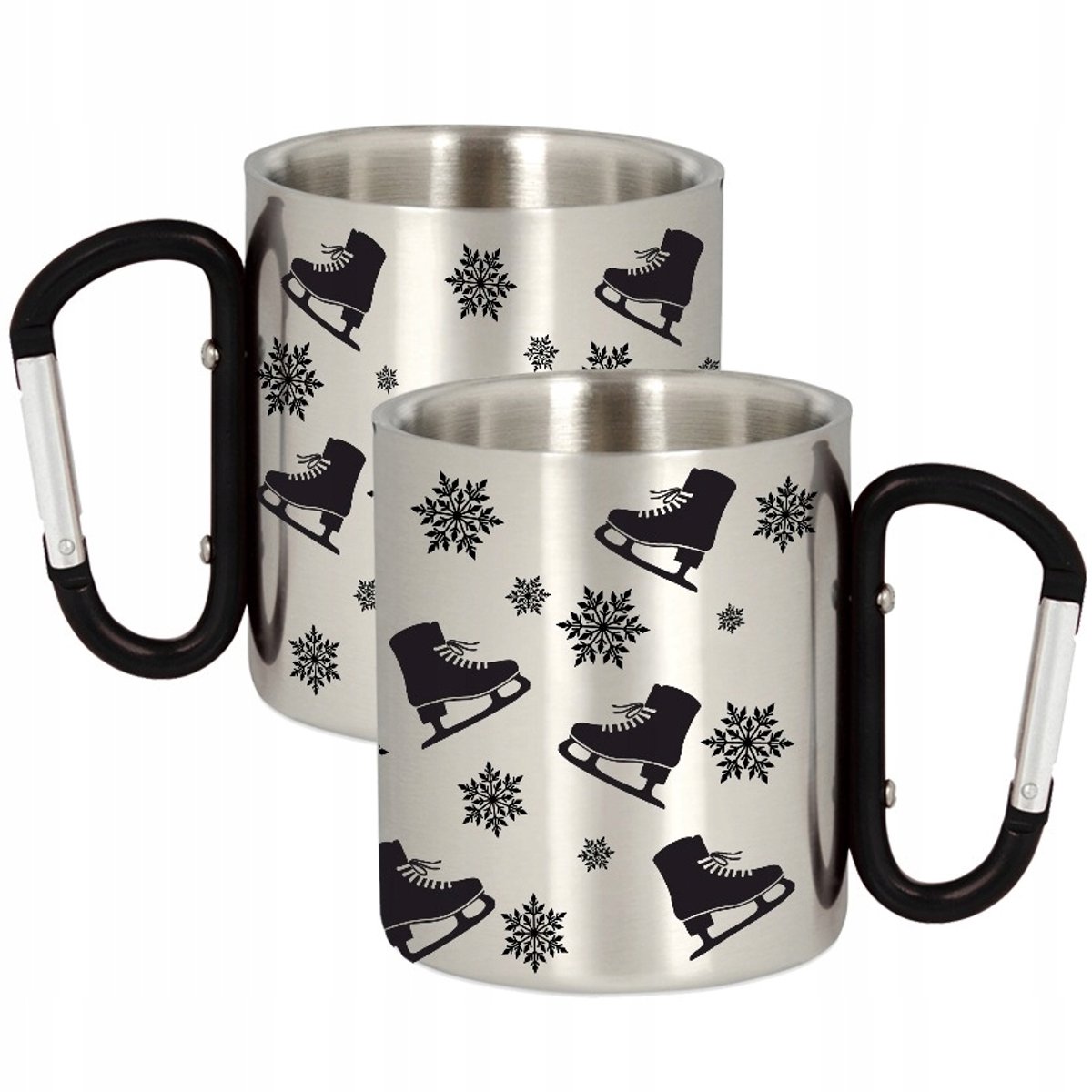Merkloos Metalen Mok met Karabijnhaak - 300ml