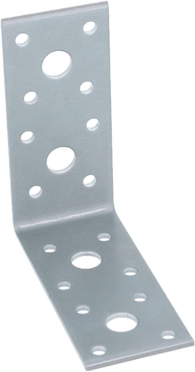 Hoekijzers - Verzinkt Staal - 90 x 90 x 40 mm - 2,5 mm Dikte - Set van 25 Stuks - Voor Bouw en Klussen