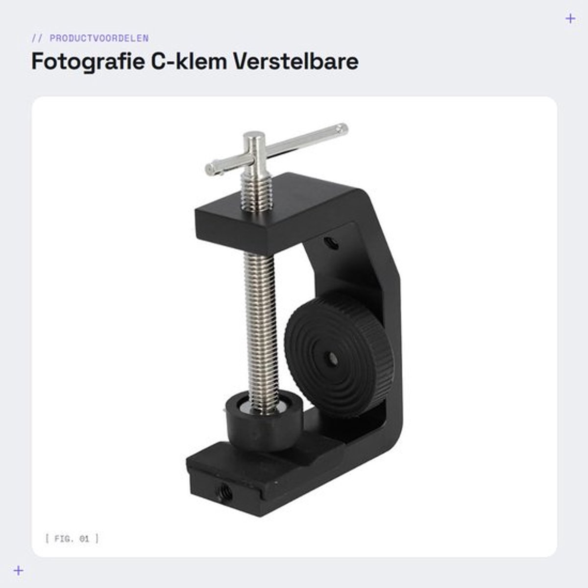 Fotografie C-klem - Verstelbare Cameraklemhouder - Universeel Gebruik - Geschikt voor DSLR-camera's - Voor Tafels en Fietsen - Stabilitei...