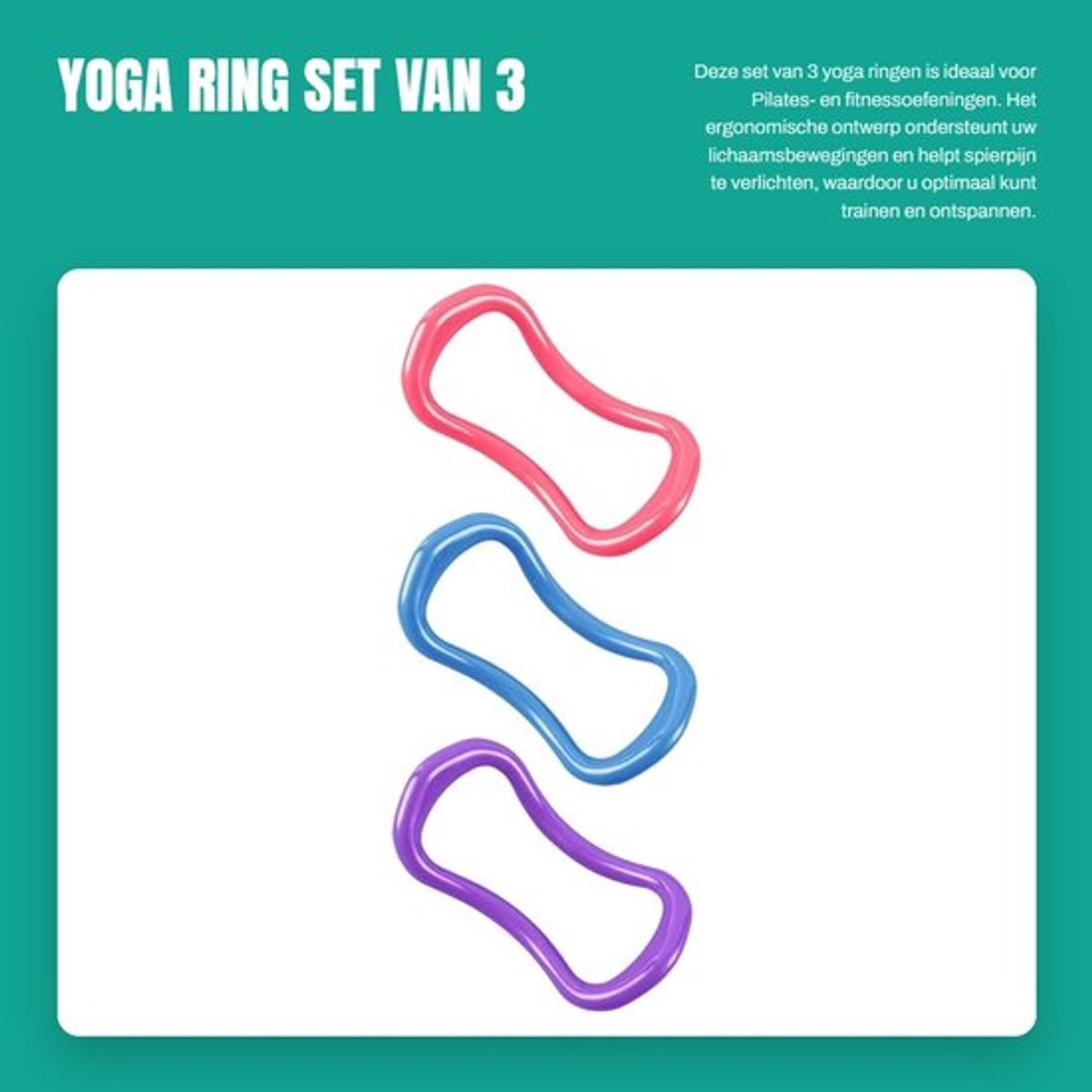 Yoga Ring Ergonomisch Ontwerp - Pilates Ring - Trainingshulpmiddel - Spierverlichting - Oefening - Geschikt Voor Alle Niveaus - Fitnessring