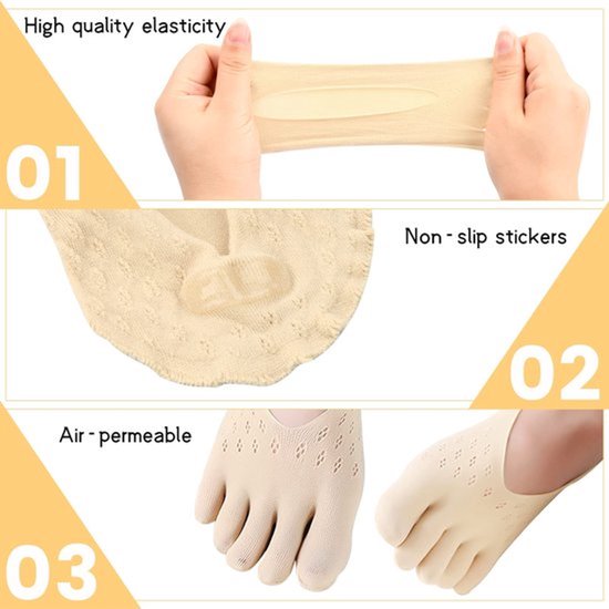 Teensokken Ademend - 5 Paar Compressiekousen - Antislip - Orthopedische - Voor Pilates/Yoga - Materiaal Fluweel - Compressiesokken — afbeelding 4