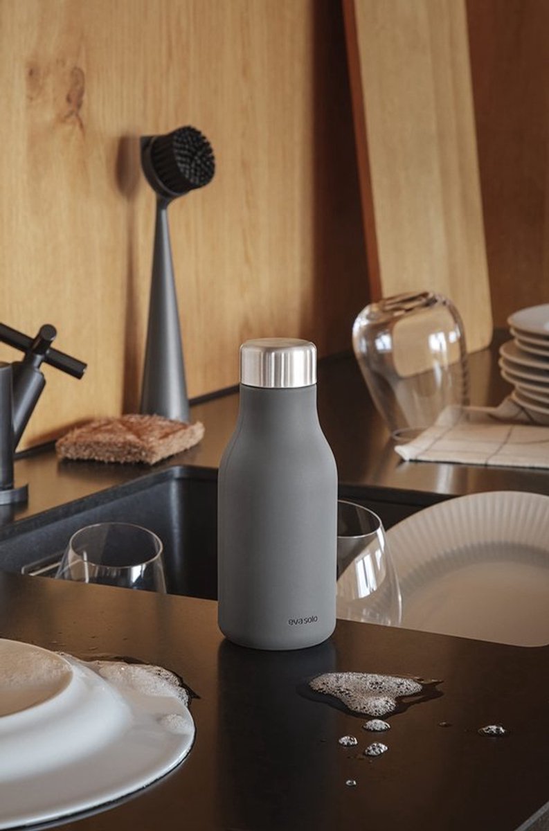 Afwasborstel van nylon - Effectieve afwasborstel met praktische rand - Olifant grey