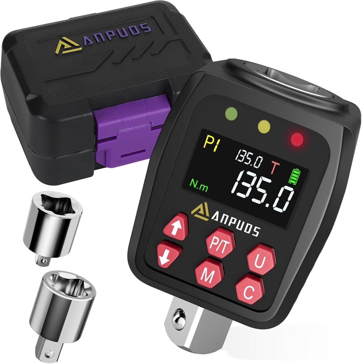 Momentsleutel voor fiets - Digitale koppeladapter - 6,75 tot 135 Nm - 1/2 inch - Nauwkeurige draaimomentmeting voor auto en motorfiets