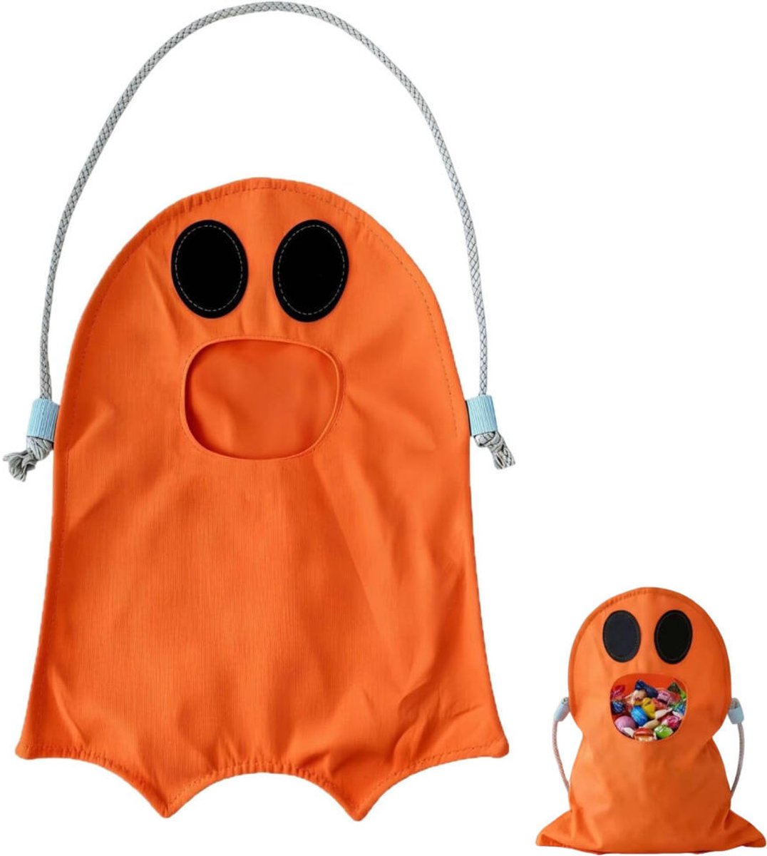 Halloween Snoepzakjes - Halloween spooktas - Traktatiezakjes - Halloween decoratie - Kindermandje - opbergtas - Snoepzakjes Voor Kinderen - Koekjeszakjes - Traktatie Zakjes Kinderfeestje - Ghost Design - Oranje