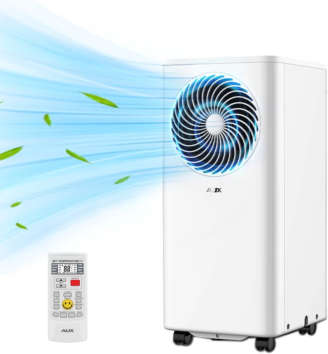 KungFu buy Mobiele airconditioner 9000 BTU 3-in-1 koeler met wifi bediening, afstandsbediening en R290 koelmiddel