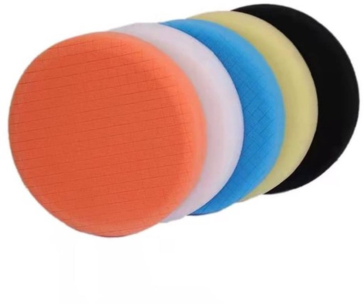 Polijstpad 150 mm - Polijstpads 5 stuks - Buffing Pad voor Auto - Composietpads - Polijsten/Waxen - Verschillende Snits - Polijstschuim