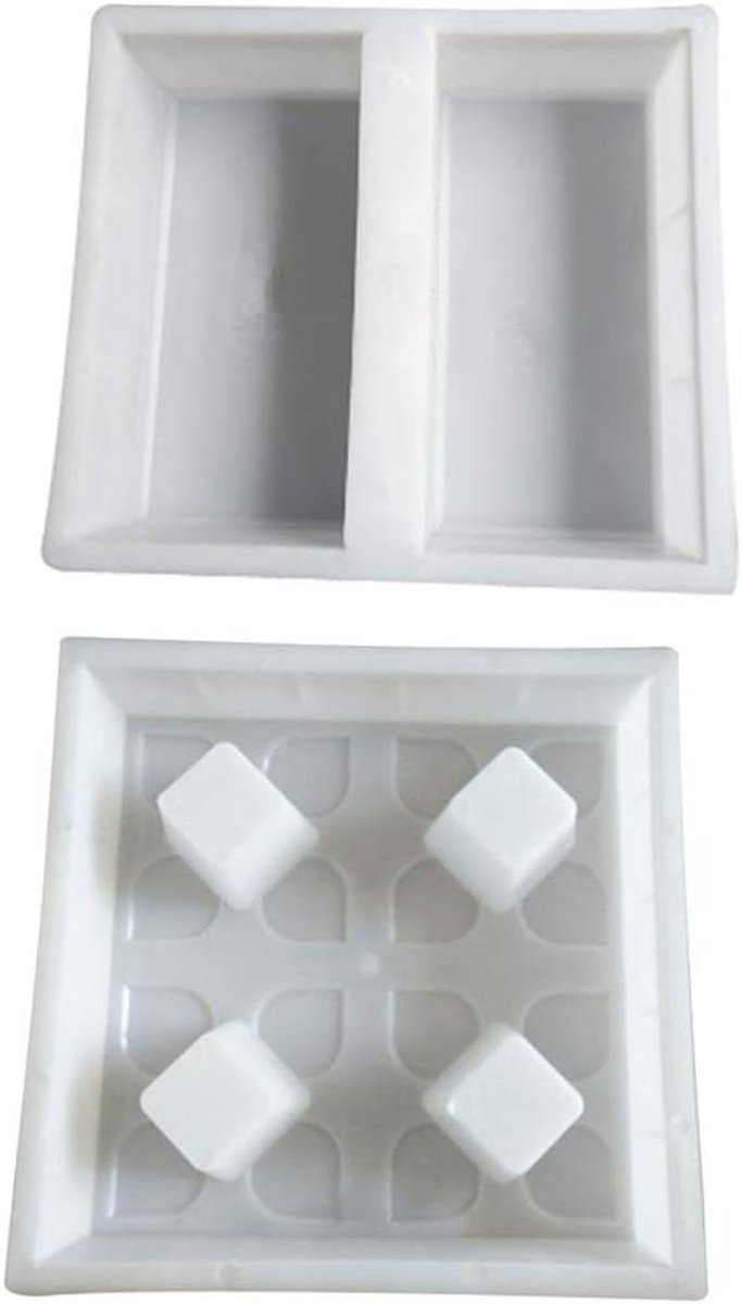 Betonvorm Set - Gietvorm Tuinpad - Terras Maken - Herbruikbare Vorm - 25x25x6 cm - Zwart