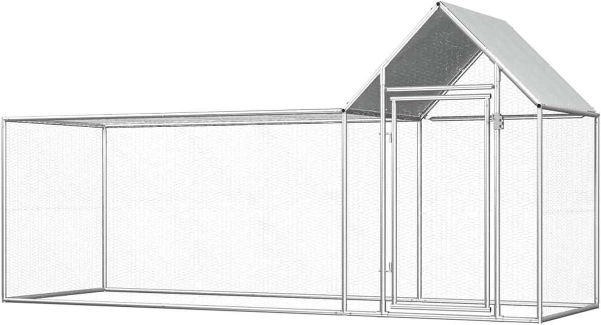 Kippenhok - Kooi Volière - Dieren Houden - Waterproof Dak - 3 x 1 x 1.5 m - Metaal