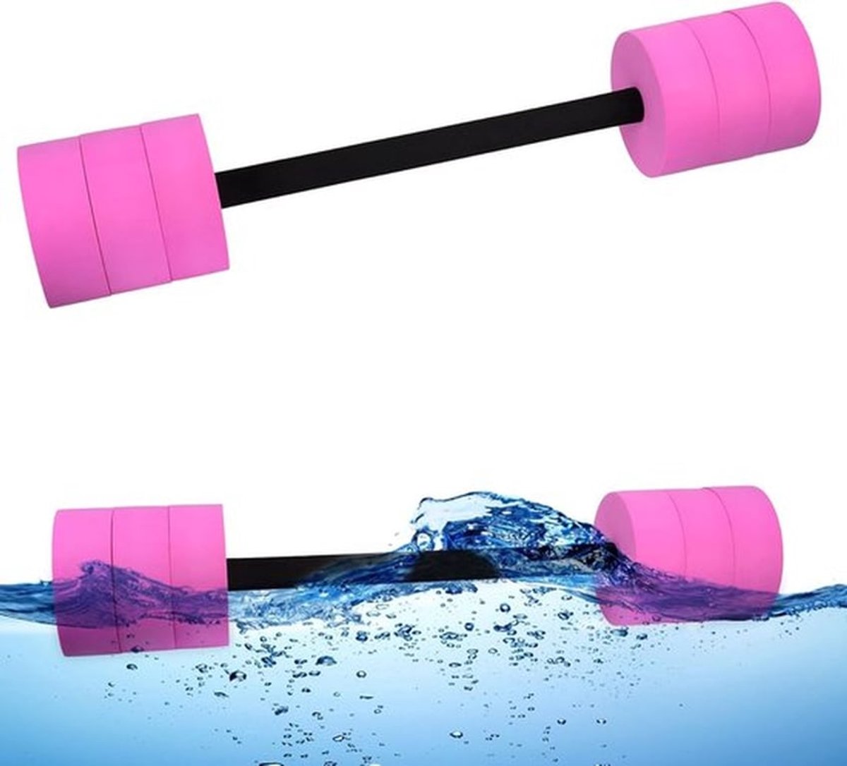 Waterdumbbells voor Aqua Fitness - 6 Gewichten van EVA Schuim voor Effectieve Wateroefeningen voor Mannen en Vrouwen, Roze