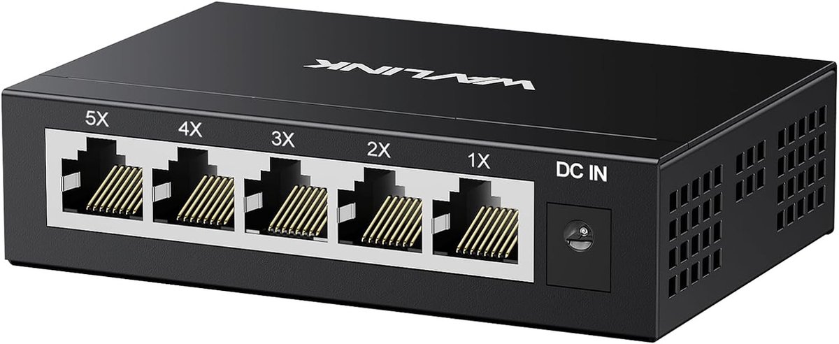 Netwerksplitter - Zilver - 5 Poorten - Metalen Gigabit Ethernet Switch - Voor Thuis en Kantoor