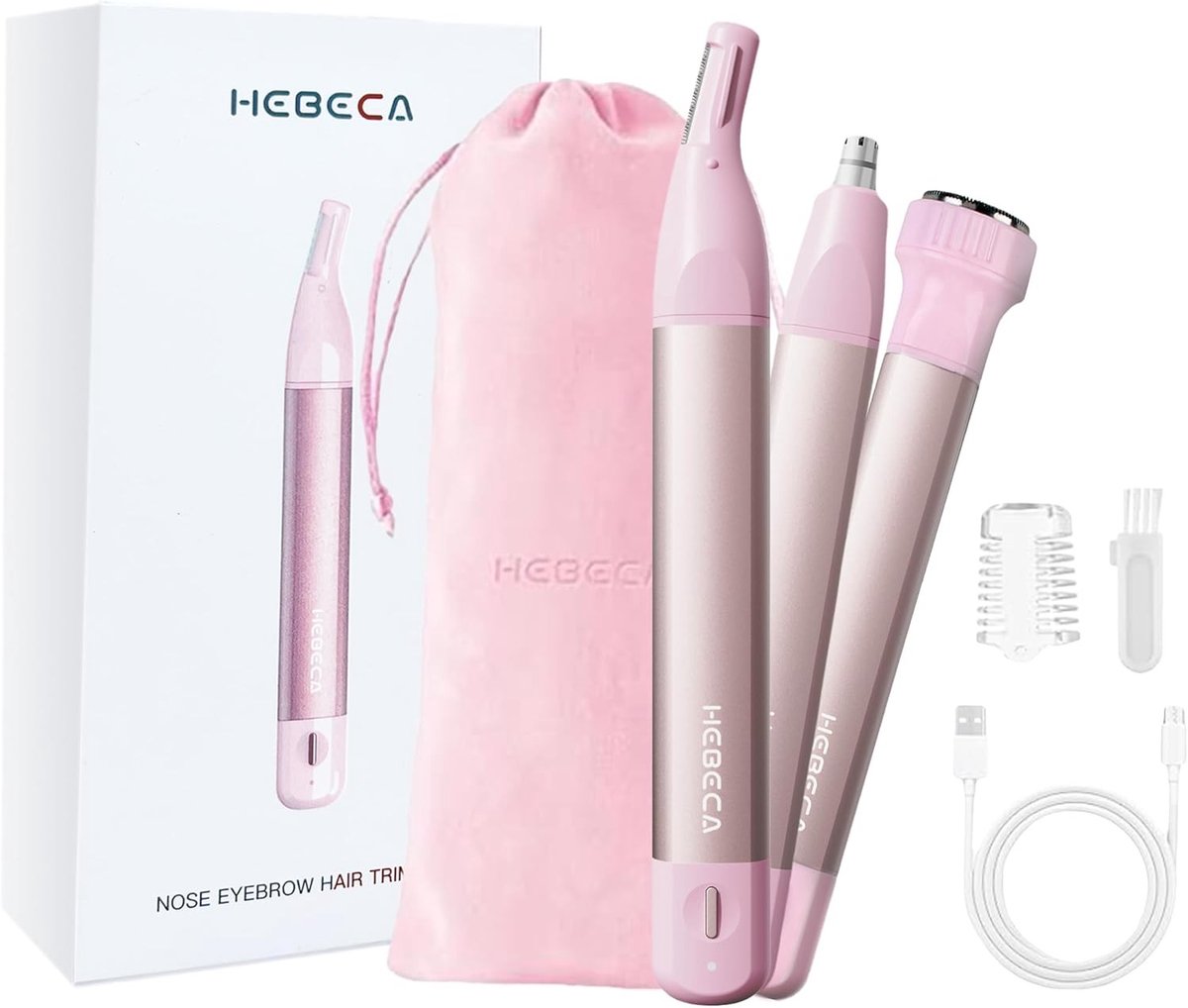 Neustrimmer - Roze - 5,7 x 0,7 x 0,68 cm - Metalen Lichaam - Oplaadbare Gezichtshaartrimmer voor Vrouwen