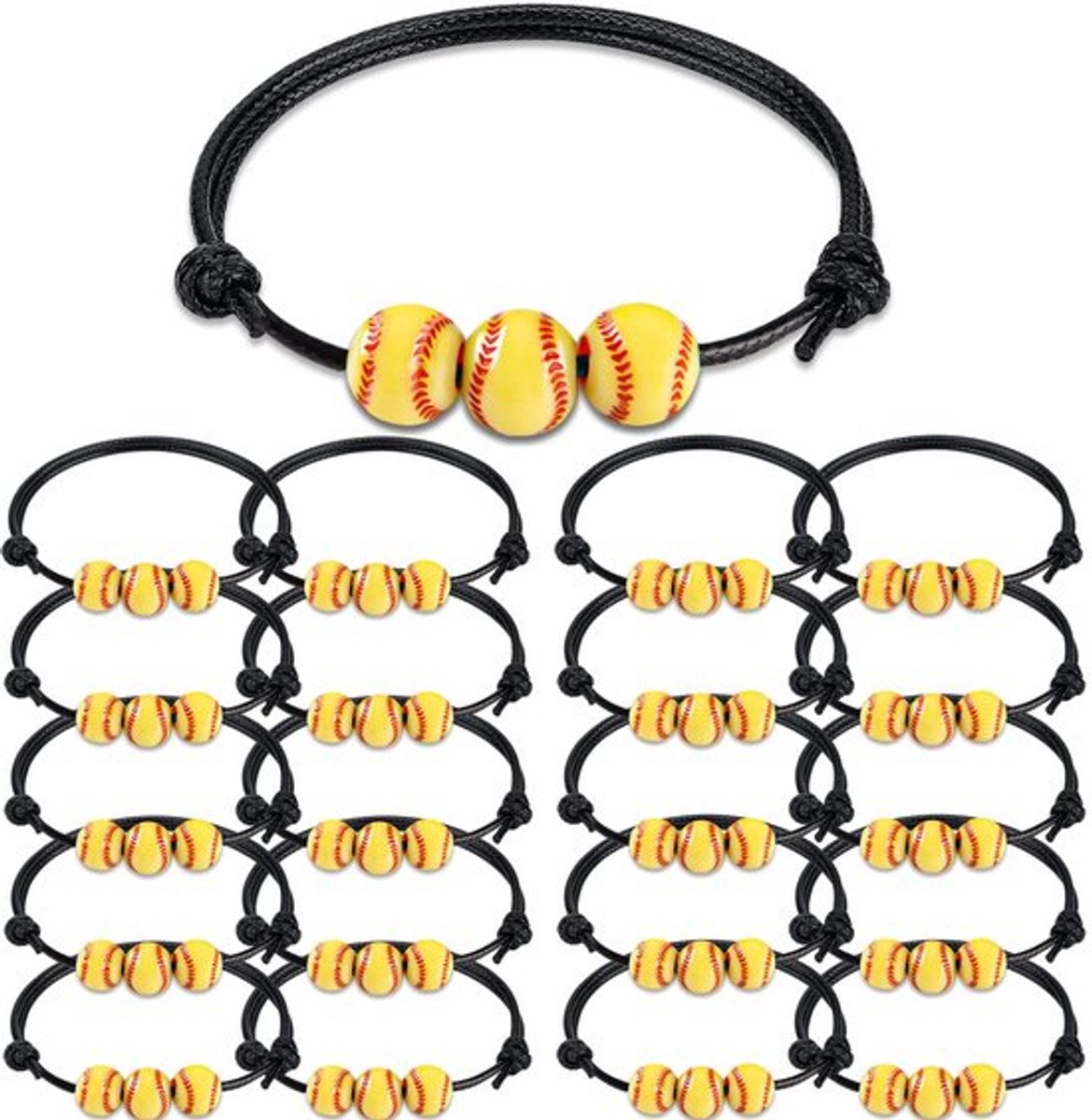 20 Stuks Verstelbare Softbal Armband voor Sportliefhebbers
