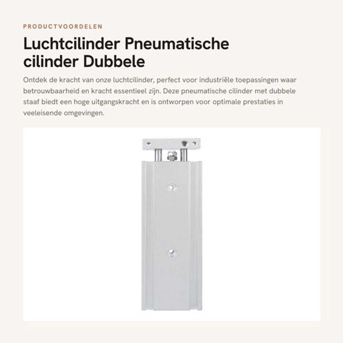 Luchtcilinder Dubbelwerkend - Aluminium - 10mm Diameter - Slag 50mm - 0.7 MPa - Sterke Weerstand tegen Zijbelasting - Pneumatische Cilinder