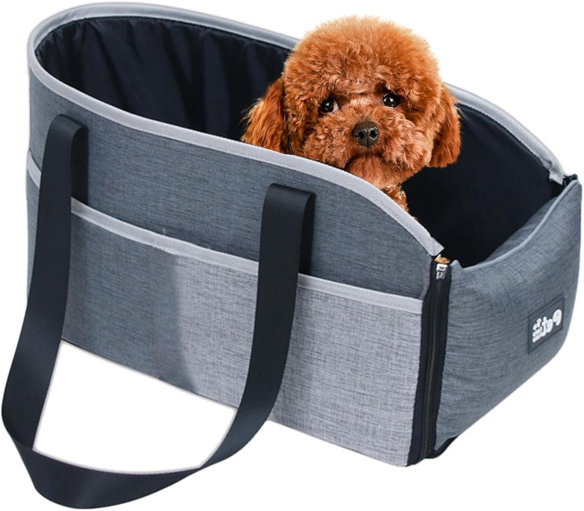 Huisdier Autostoel - Reisstoel Hond - Veilig Reizen - Afneembaar Wasbaar Kussen - 46 x 25 x 23 cm - Grijs