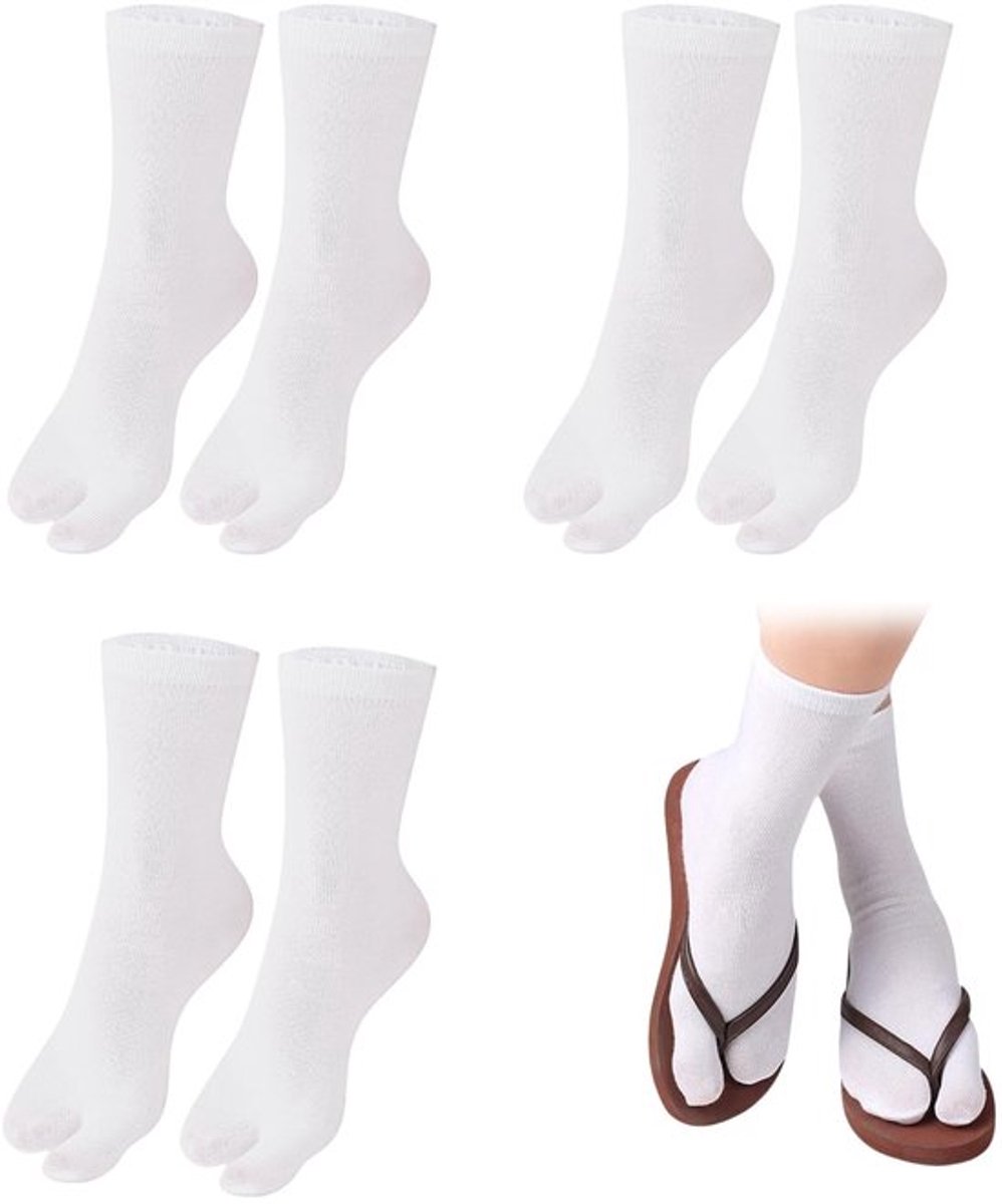 Tabi Sokken Set van 3 Paar - Uniseks - Katoen/Polyester - Ademend - Split-Tenen - Vrije Maat - Teen-sokken