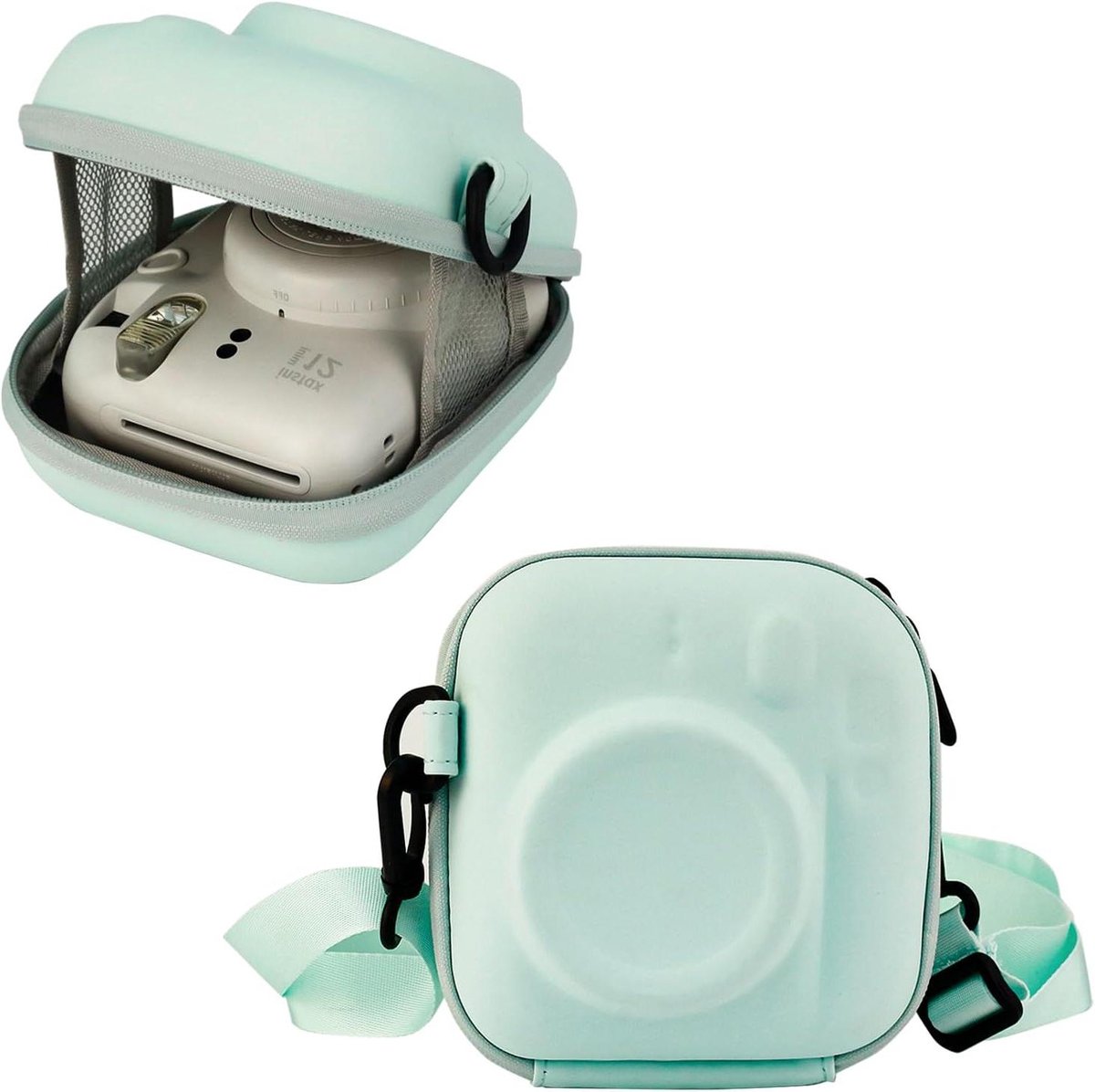 Cameratas - Opbergtas Camera - Camera Beschermen - Op Maat Gemaakt - 16 x 16 x 8.5 cm - mintgroen