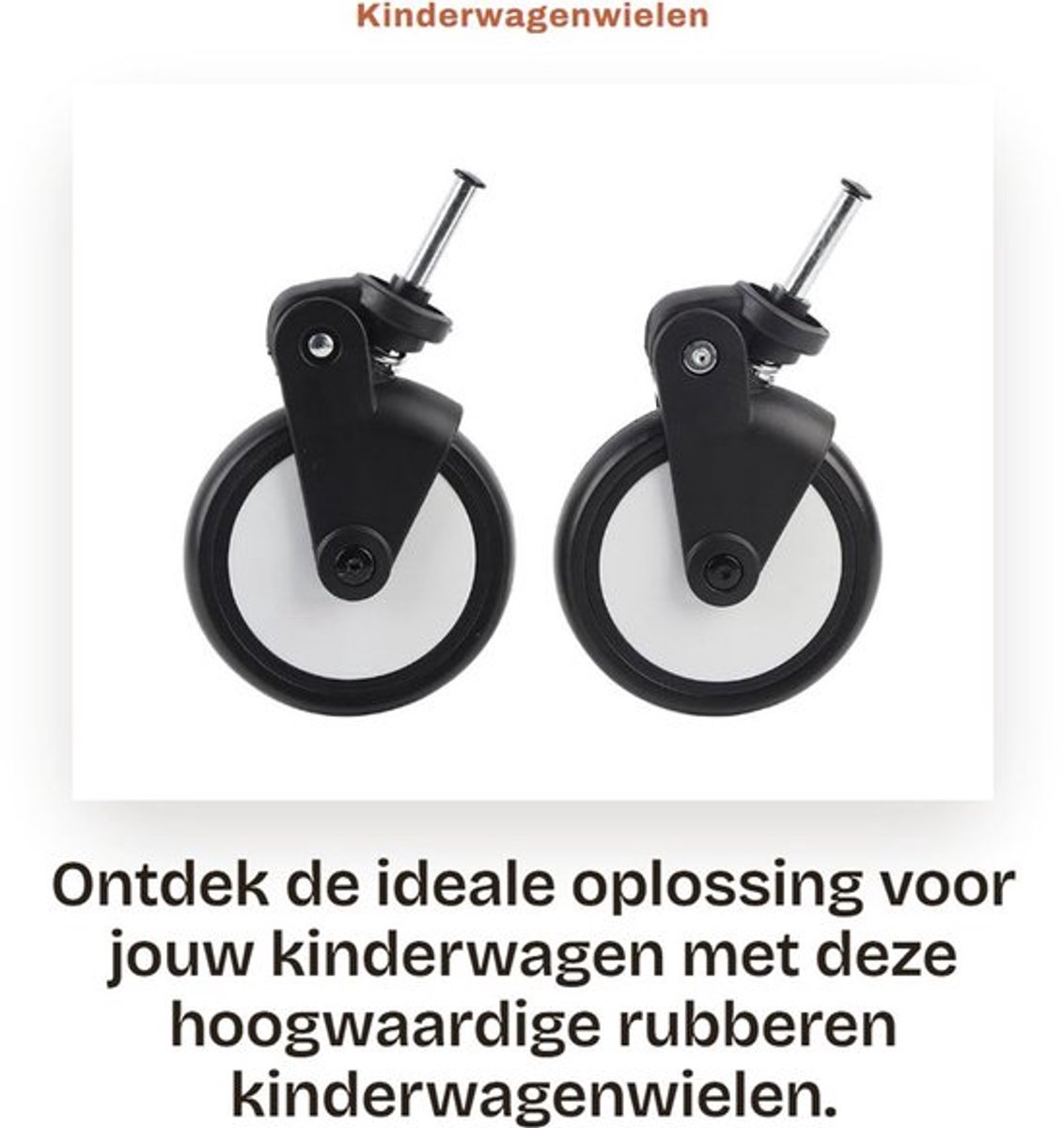 Kinderwagen Rubber Wielen - Verwisselbare Voor-/Achterwielen - Geschikt voor Baby Yoyo/Vovo - 360 Graden Rotatie - Slijtvast/Duurzaam - Gewicht 785 g