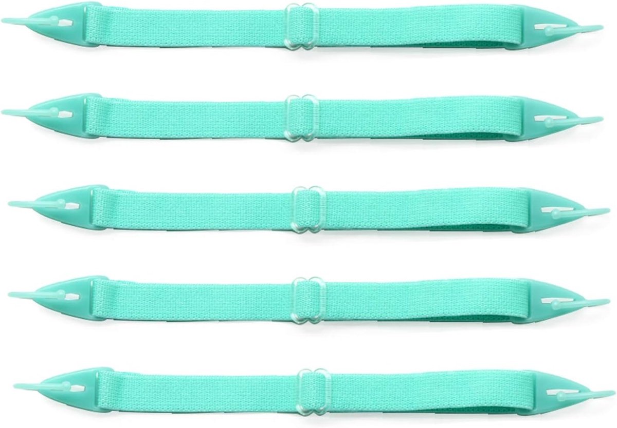 Brilkoord voor Kinderen, Sport Brilband en Hoofdband Retainer - 5 Stuks - Aqua, Universele Maat, Ideaal voor Actieve Kinderen