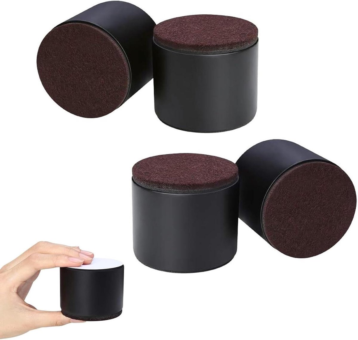 Meubelverhogers - Tafelverhogers Sofaverhogers - Meubels Verhogen - Zelfklevend Ontwerp - 4 stuks 5 cm - Zwart