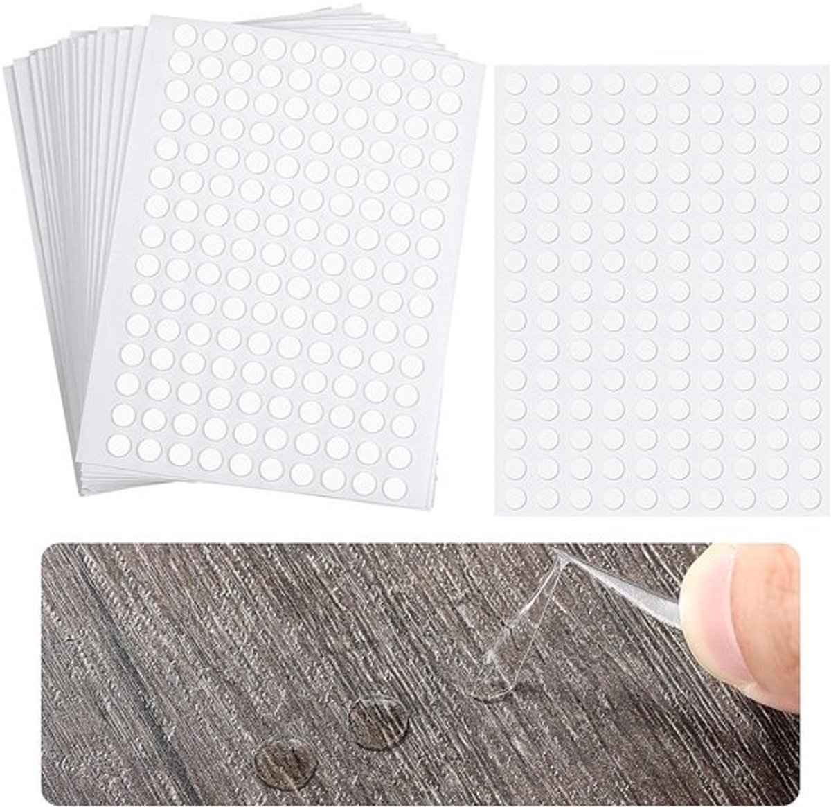 SnelShoppen - 3000 Stuks Transparante Rond Dubbelzijdige Plakstickers 6 mm Sterk Acryl - Ideaal voor Kantoor, Creatief Werk en Feestdecoraties