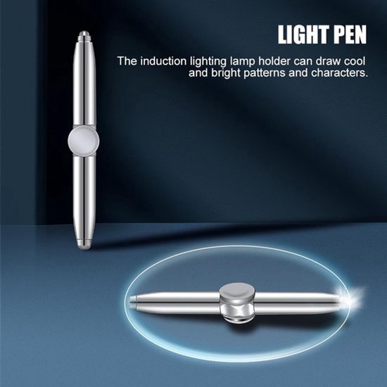 Fidgetpen - LED-licht - Multifunctioneel schrijven - 2 stuks - Anti-stress pen - Geschikt voor volwassenen en kinderen - Roterende pen — afbeelding 2