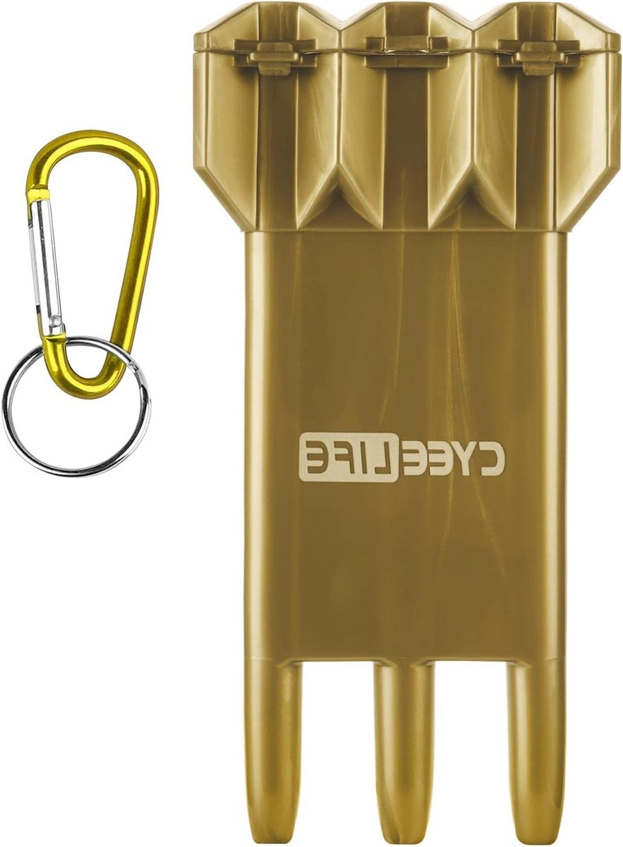 Dart Koffer - Dart Opberger - Darts Beschermen - Ruimte voor Drie Darts - 8.5cm x 17cm - Goud