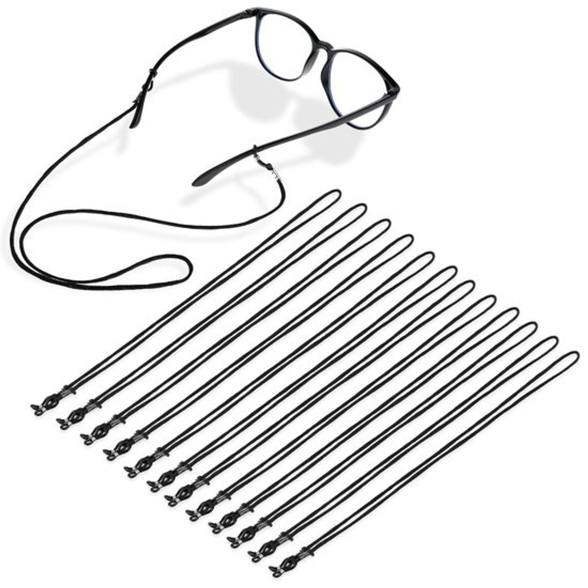 Brillenband Antislip - Brillenkoord - Brillenhouder - 12 Stuks - Nylon/Silicone - 66 x 0,66 cm