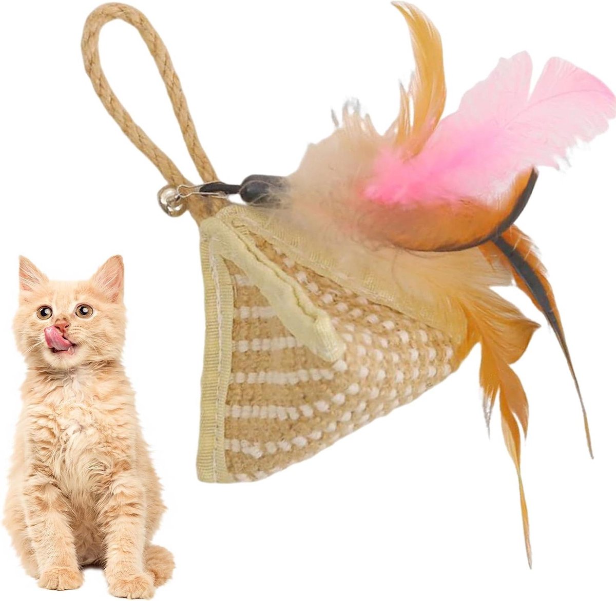 Katten Speelgoed - Kattenkruid Speeltje - Energie Verbruiken - Driehoekige Sisal Structuur - 15 x 9 x 9 cm - Afzonderlijk
