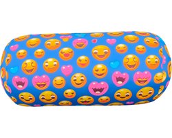 My Daily Pillow Rolkussen - Sierkussen Rond Cilinder 17 x 30 cm - loving smiley-design - Stevig en zacht - Mooie print - Gevuld met microgranulaat - Vormvast & Wasbaar - Ideaal voor op de bank, bed, auto of op reis - Inclusief Wasnet
