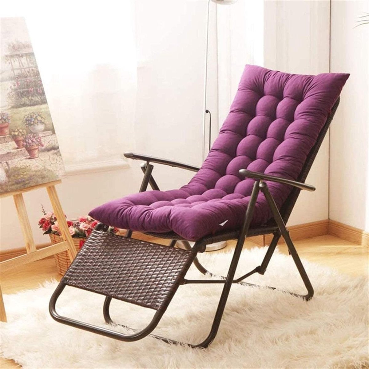 Ligstoel Kussen - Zitkussen Tuinstoel - Buiten Ontspannen - Ademend Polyester - 155x48 cm - C