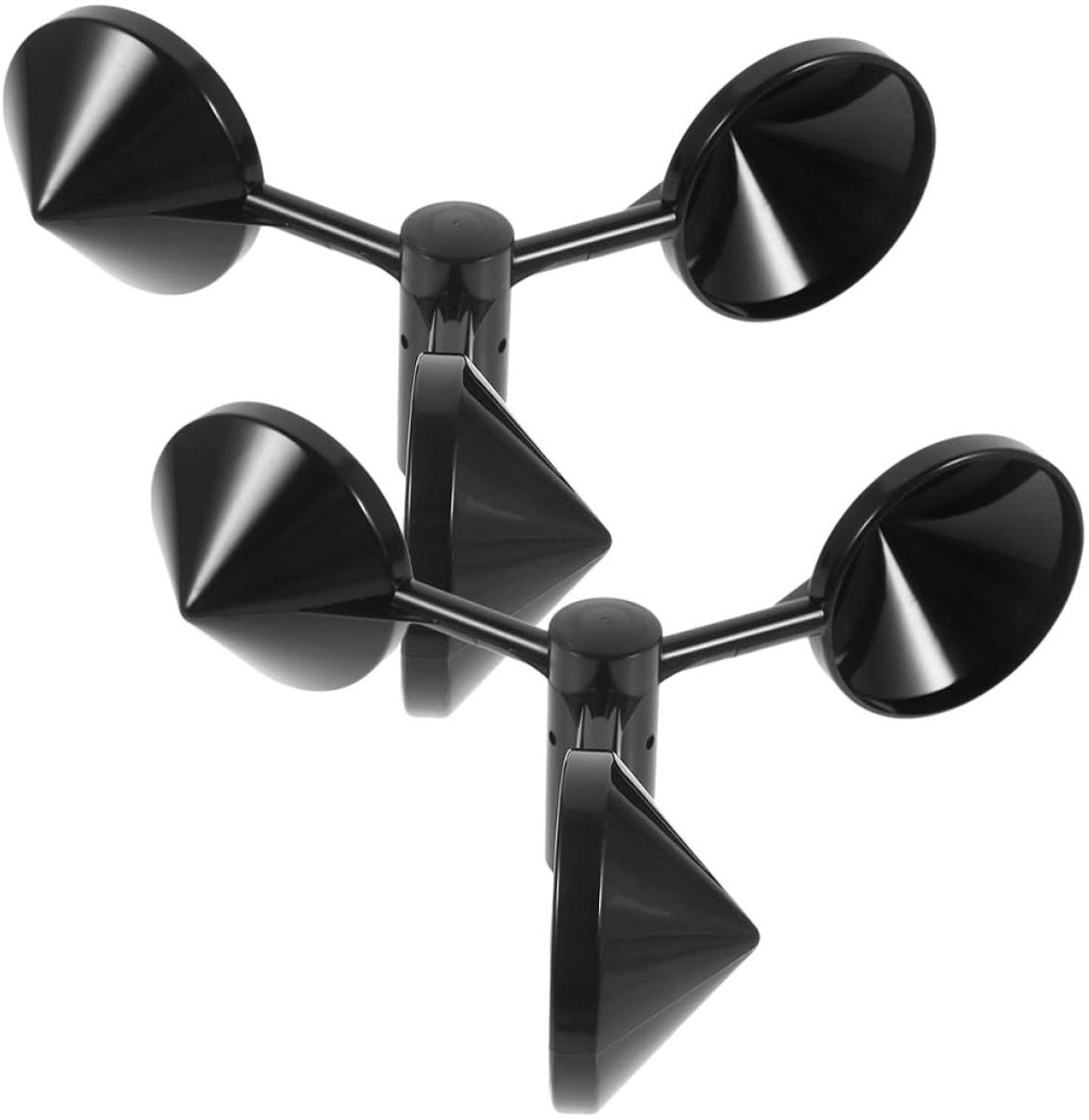 Vervangende Windbeker - Windmeter Sensor - Weer Meten - 3-Kops Ontwerp - 15 cm - Zwart