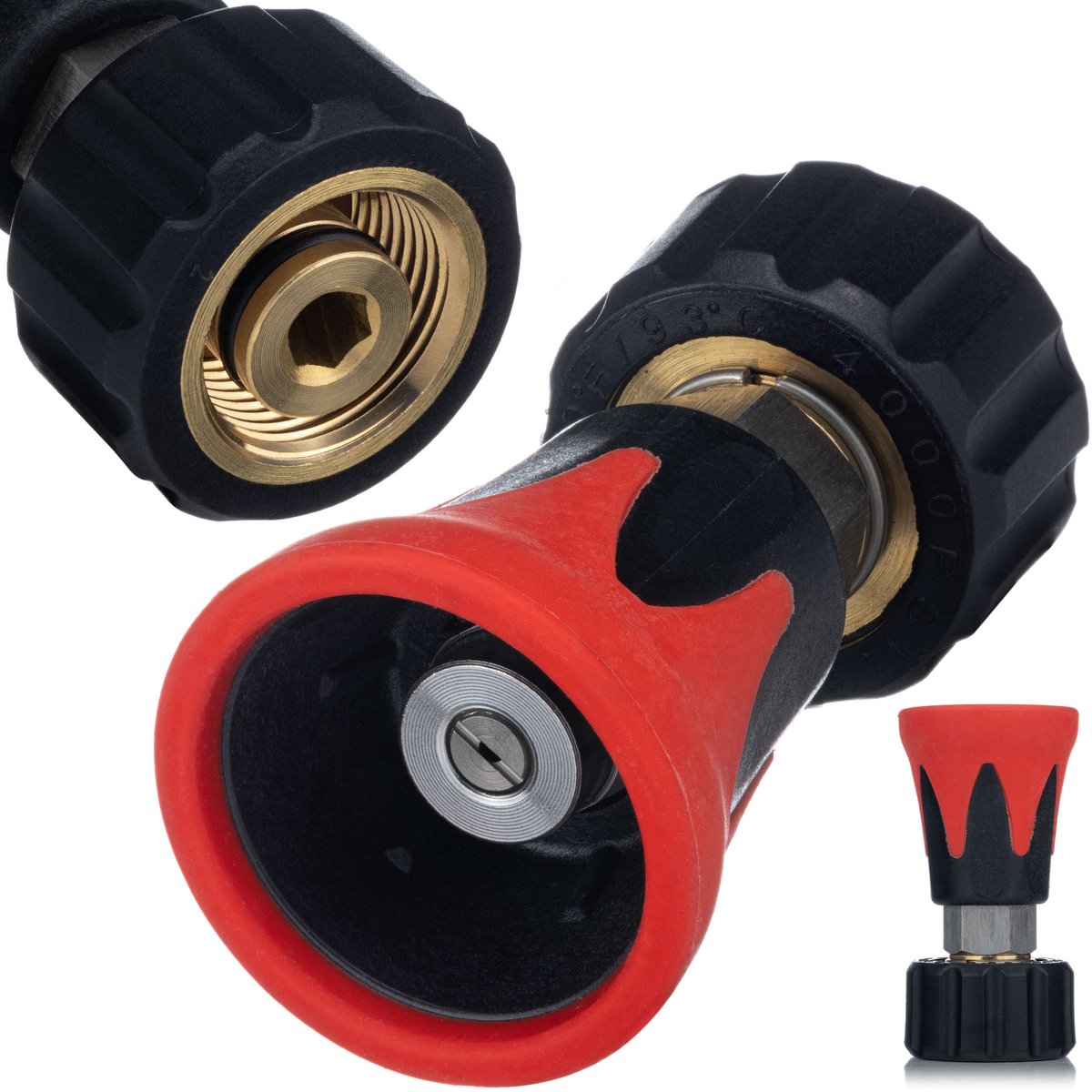 Rosfix Mini Hogedruklans Spuitmond M22 - Platstraal 40° - 4000 psi, Rood, RVS/Plastic - Geschikt voor Kärcher